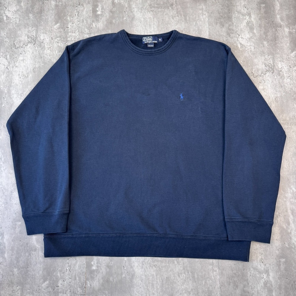Polo Ralph Lauren Sweatshirt Men's XL Navy Blue Cotton Crewneck Pony Logo